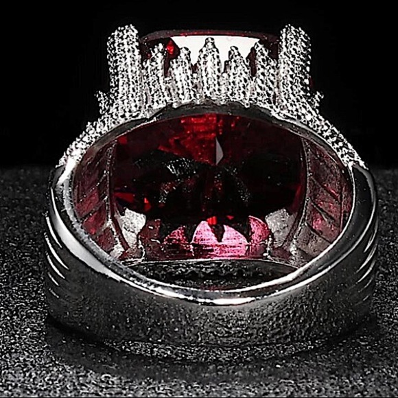 Sterling Silver Bague Ring Ringen Ruby - Picture 8 of 8